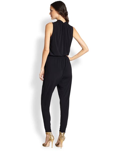 michael kors jumpsuit schwarz spitze|michael kors belted denim jumpsuit.